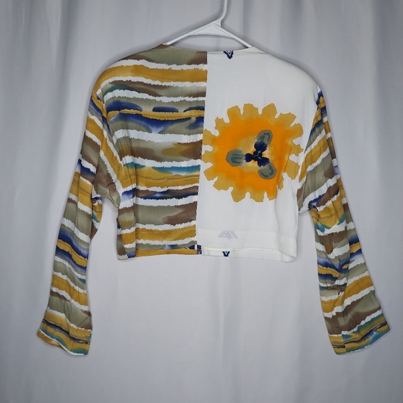 Dorothy Shoelen Skirt Set 6 Cropped Jacket Full A-Line Midi Abstract Floral Y2K - Picture 5 of 15